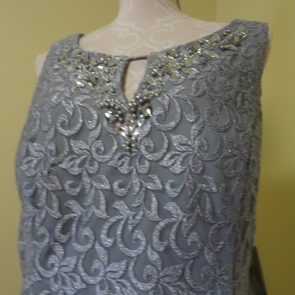 Dusty Gray Long Formal/Prom Dress-NEW- - Picture 2 of 8